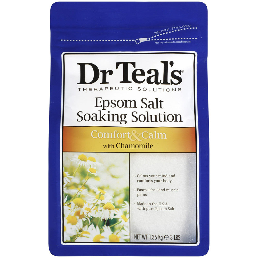 Dr. Teals Epsom Salt Soaking Solution, Comfort And Calm With Chamomile, 3 Lb